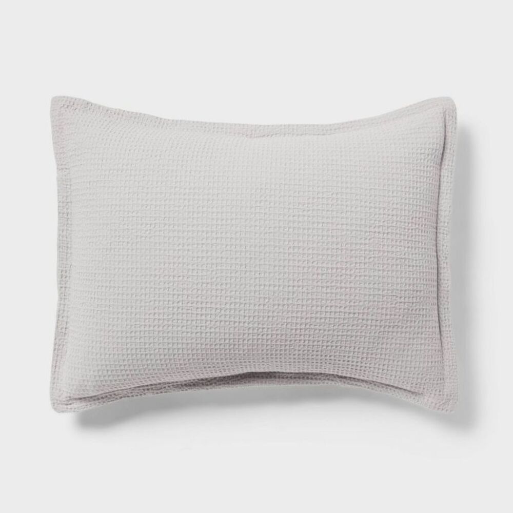 King Washed Waffle Weave Comforter and Sham Set Comfort Light Gray - Threshold - Picture 4 of 4